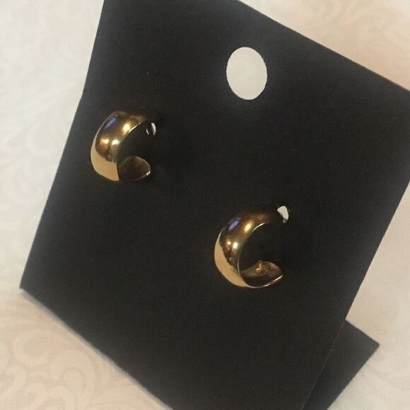 Gold Plated Tiny Hoop Pierced Earrings - Picture 5 of 6